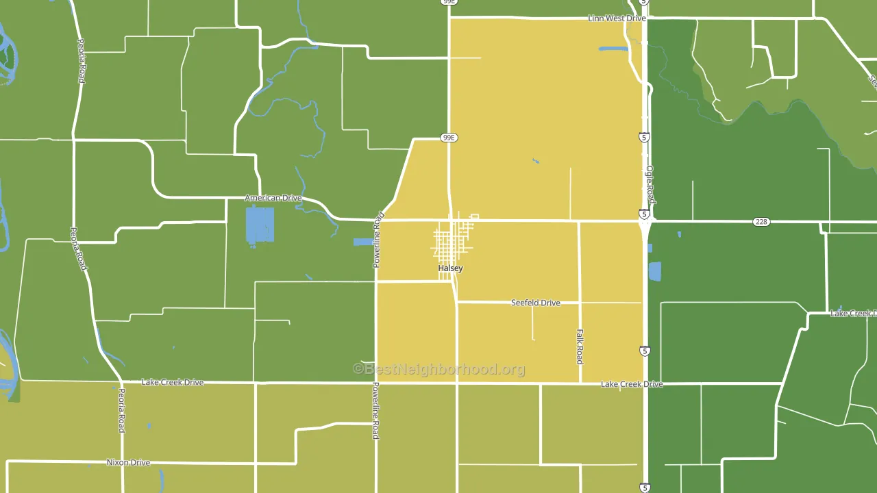 Halsey, OR block-group voter-turnout map