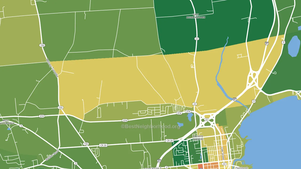 Halseys Corners, NY block-group voter-turnout map
