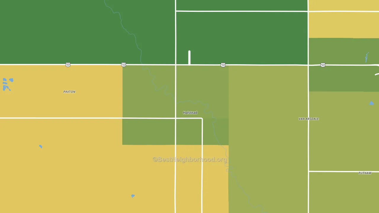 Halstead, KS block-group voter-turnout map