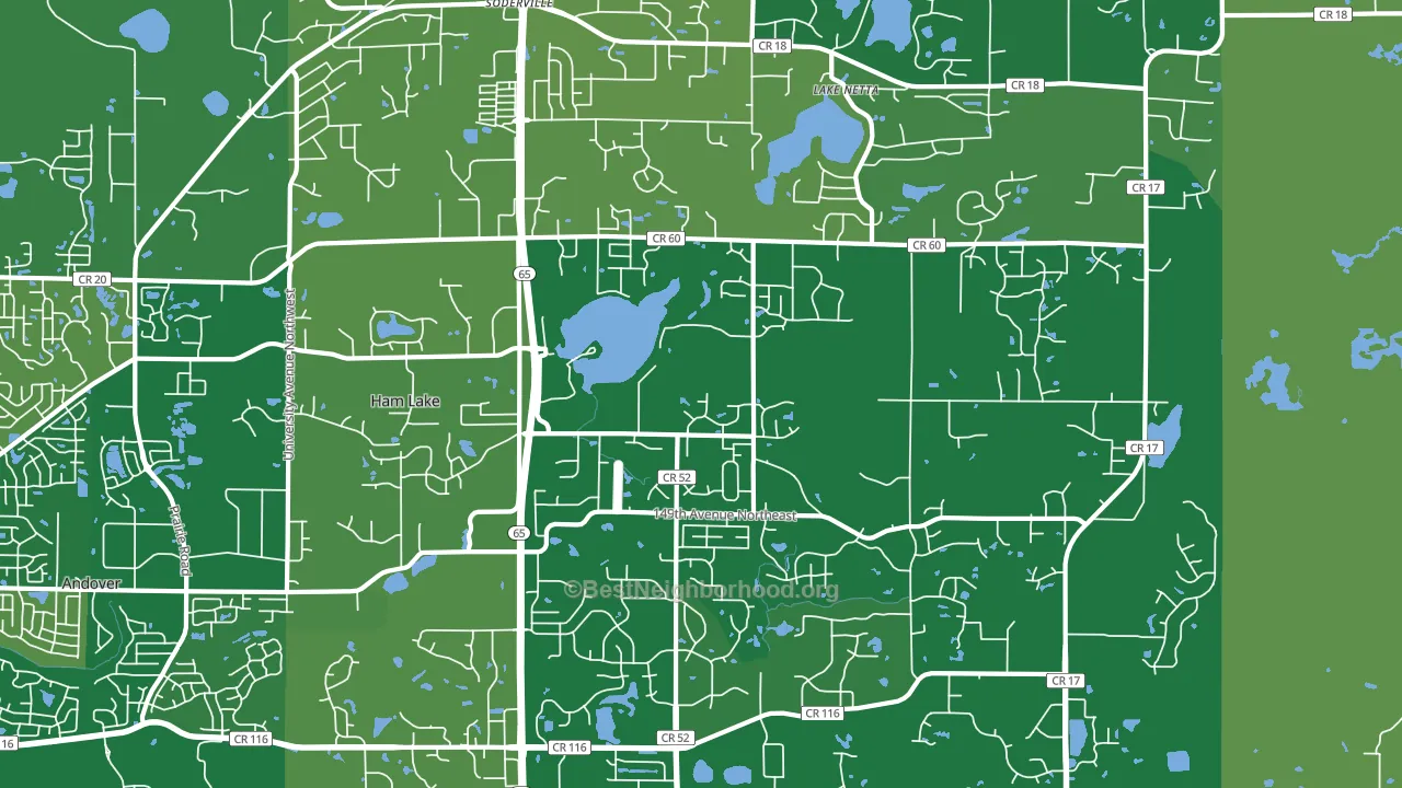 Ham Lake, MN block-group voter-turnout map