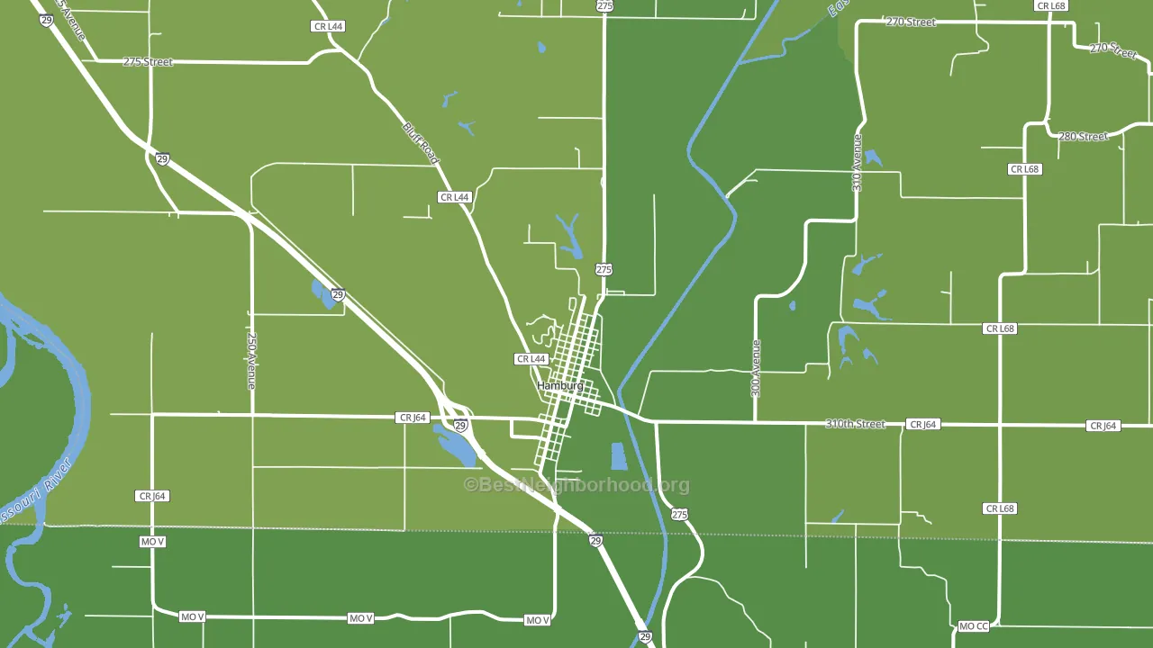 Hamburg, IA block-group voter-turnout map