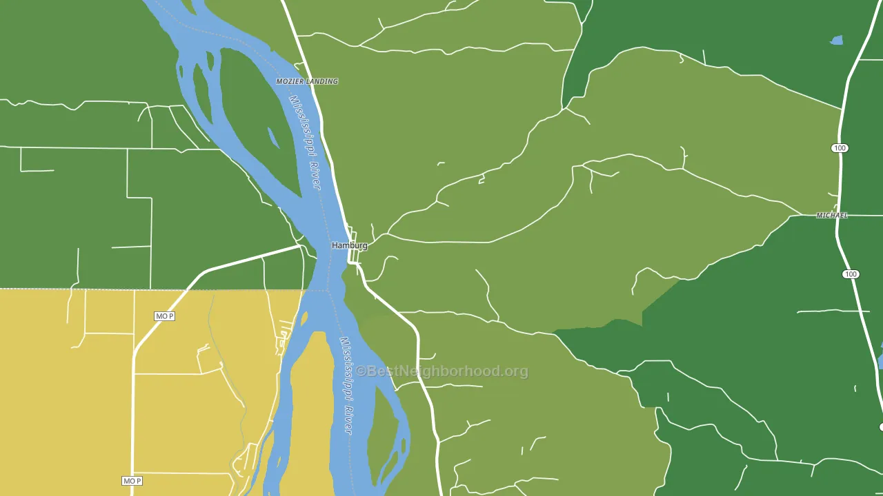 Hamburg, IL block-group voter-turnout map
