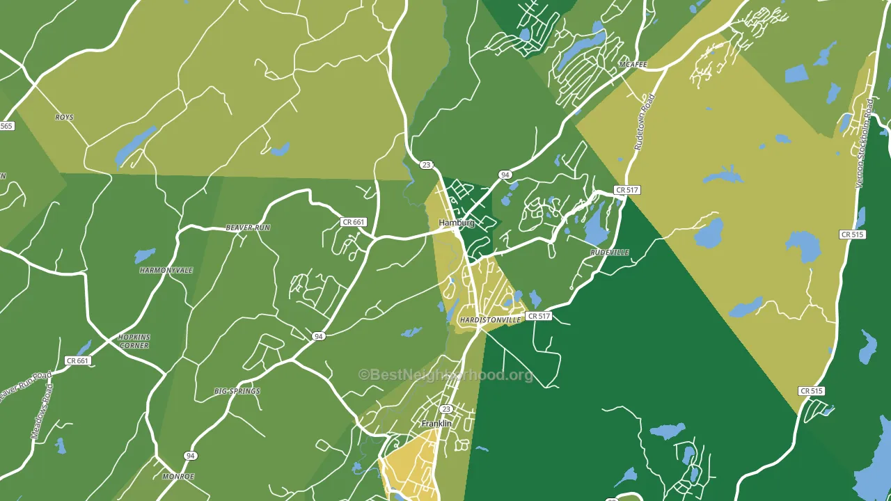 Hamburg, NJ block-group voter-turnout map