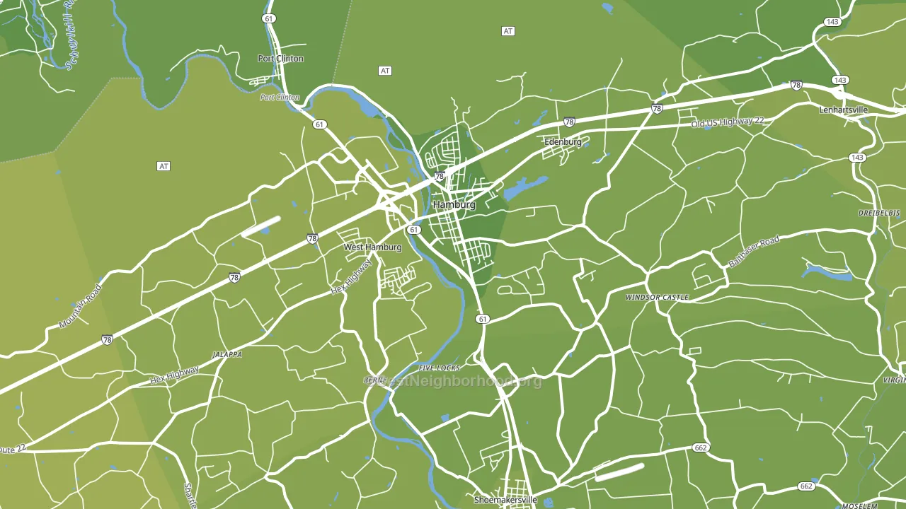 Hamburg, PA block-group voter-turnout map