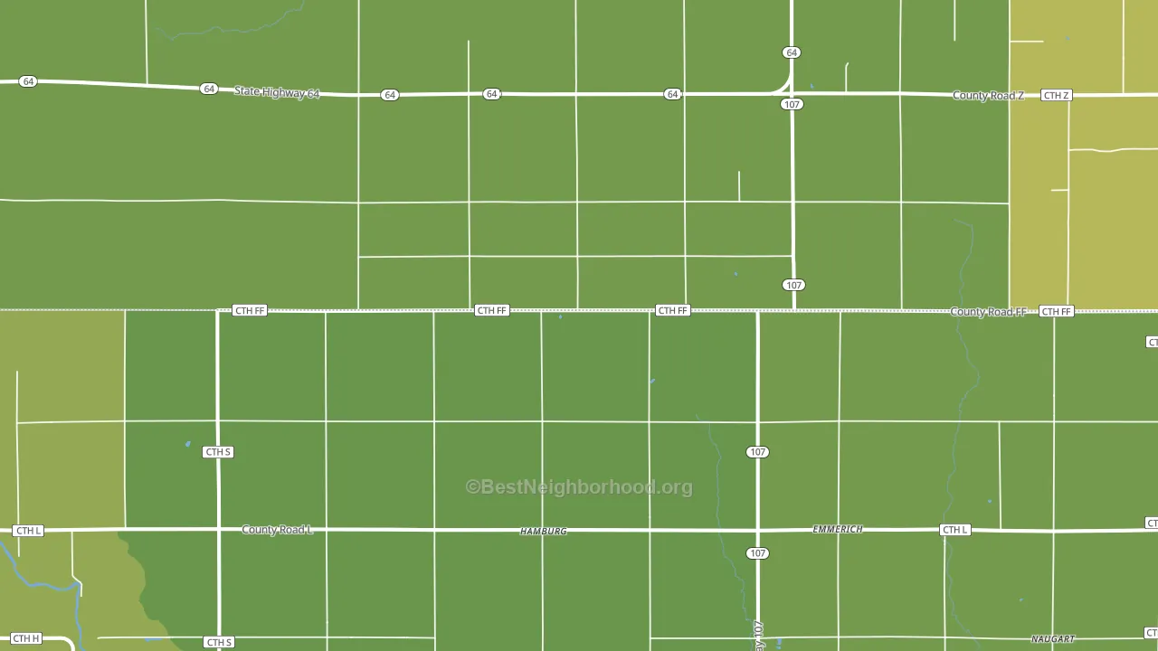 Hamburg, WI block-group voter-turnout map