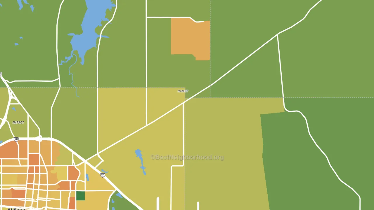 Hamby, TX block-group voter-turnout map