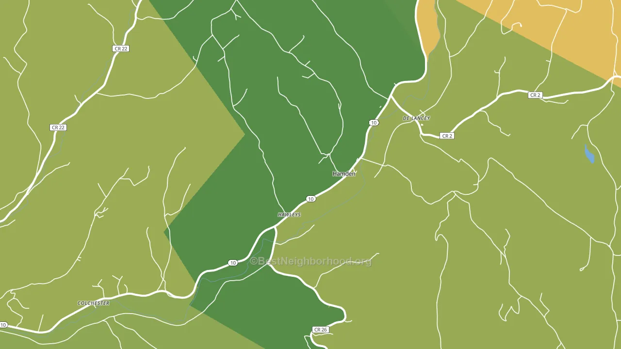 Hamden, NY block-group voter-turnout map