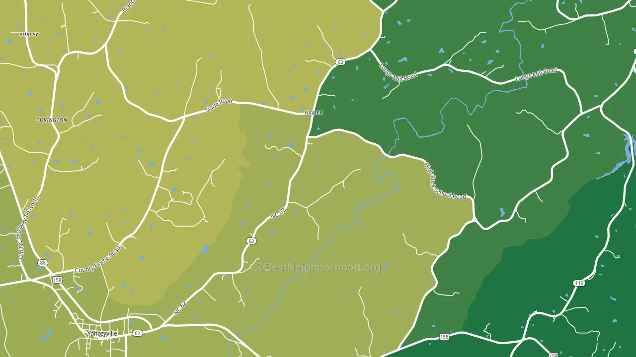 Hamer, NC block-group voter-turnout map