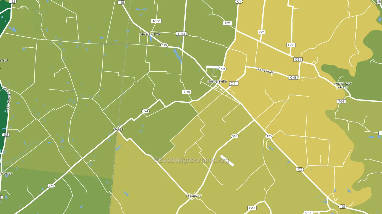 Hamersville, OH block-group voter-turnout map