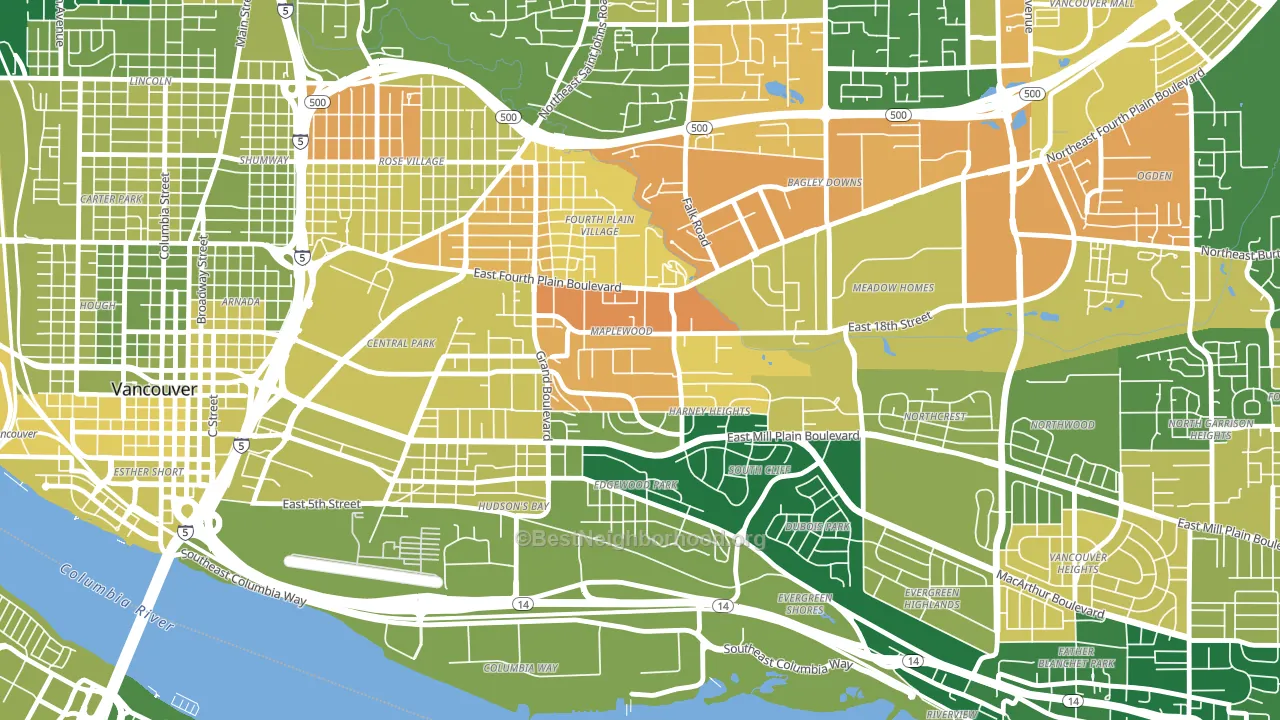 Hamey Heights, Vancouver, WA block-group voter-turnout map