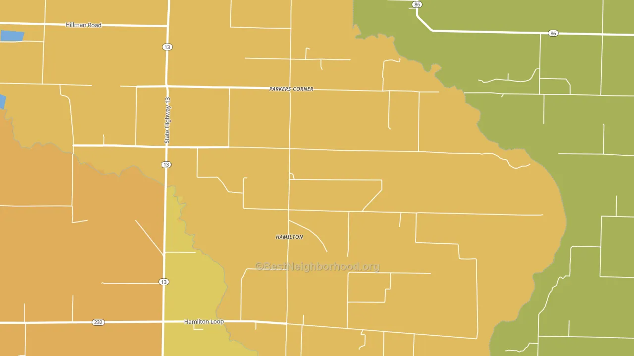 Hamilton, AR block-group voter-turnout map
