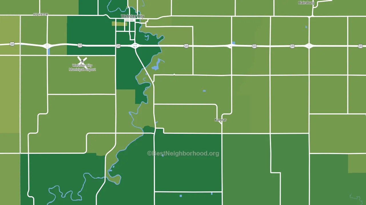 Hamilton County, IA block-group voter-turnout map