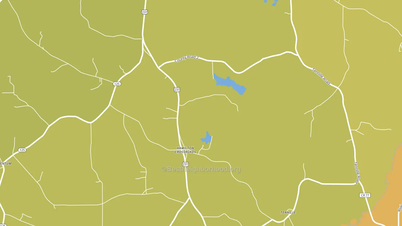 Hamilton Crossroads, AL block-group voter-turnout map