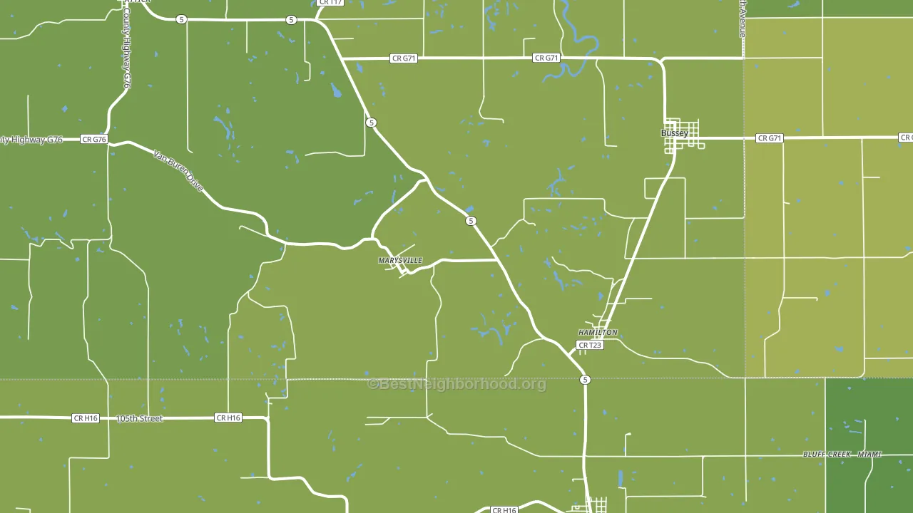 Hamilton, IA block-group voter-turnout map