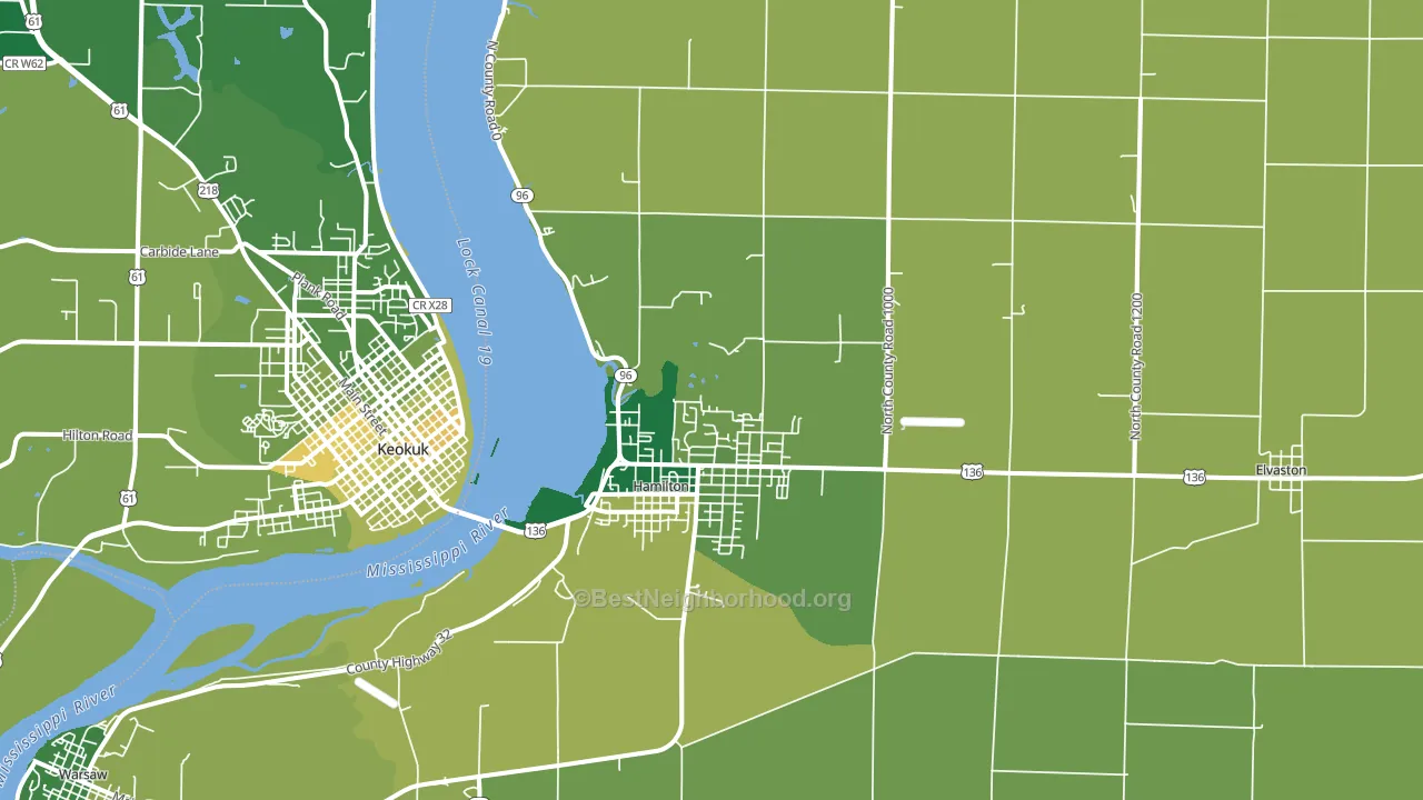 Hamilton, IL block-group voter-turnout map