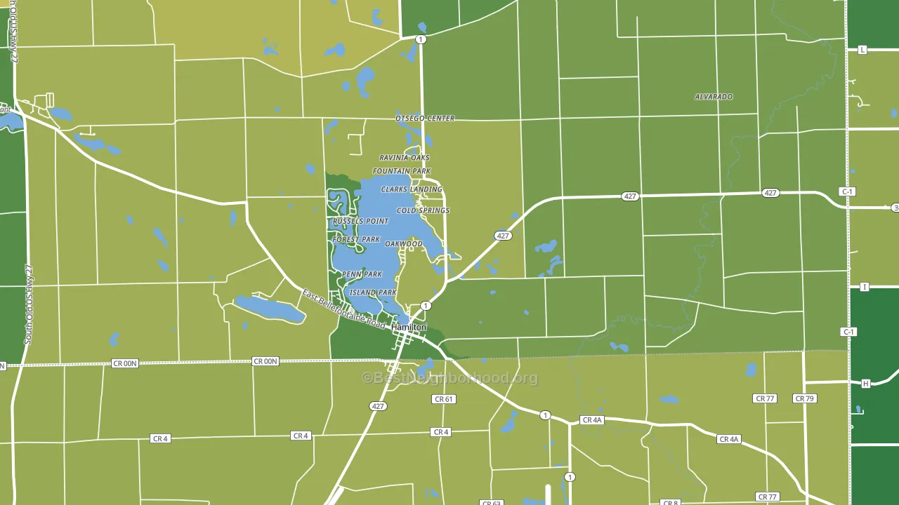 Hamilton, IN block-group voter-turnout map