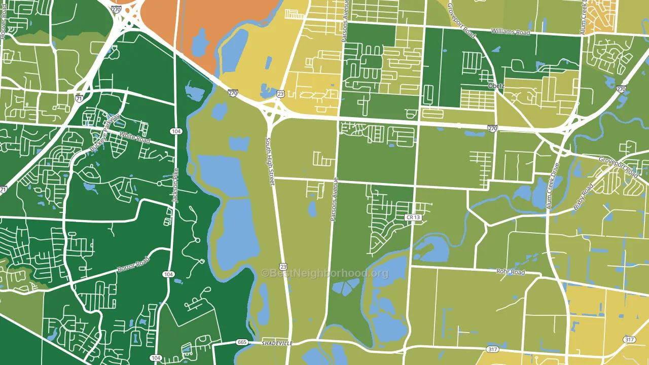 Hamilton Meadows, OH block-group voter-turnout map