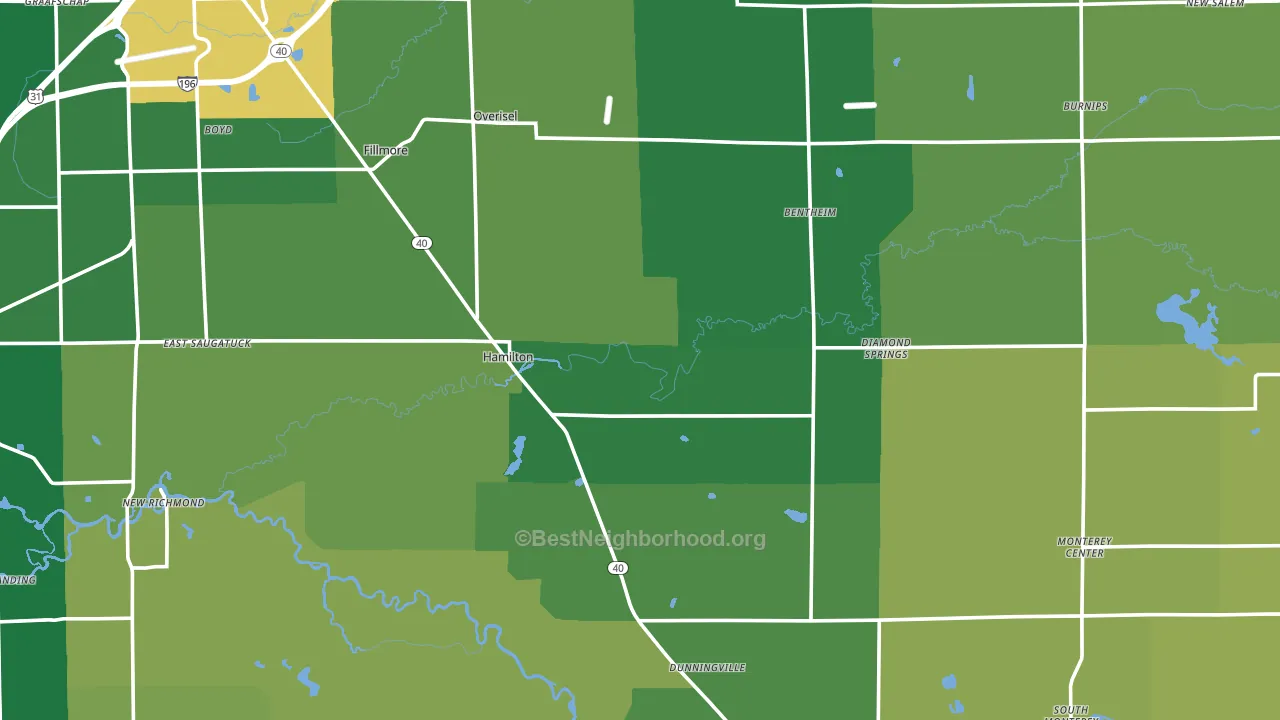 Hamilton, MI block-group voter-turnout map