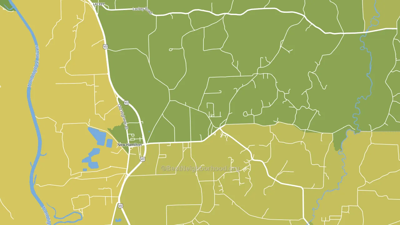 Hamilton, MS block-group voter-turnout map