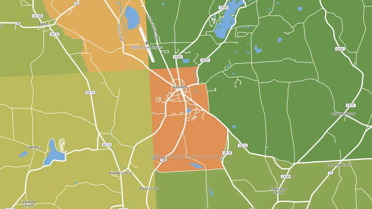 Hamilton, NY block-group voter-turnout map