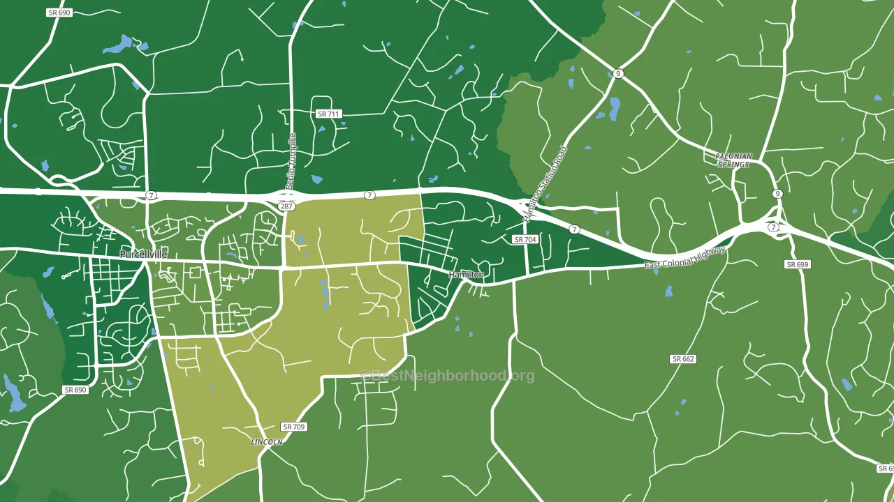 Hamilton, VA block-group voter-turnout map