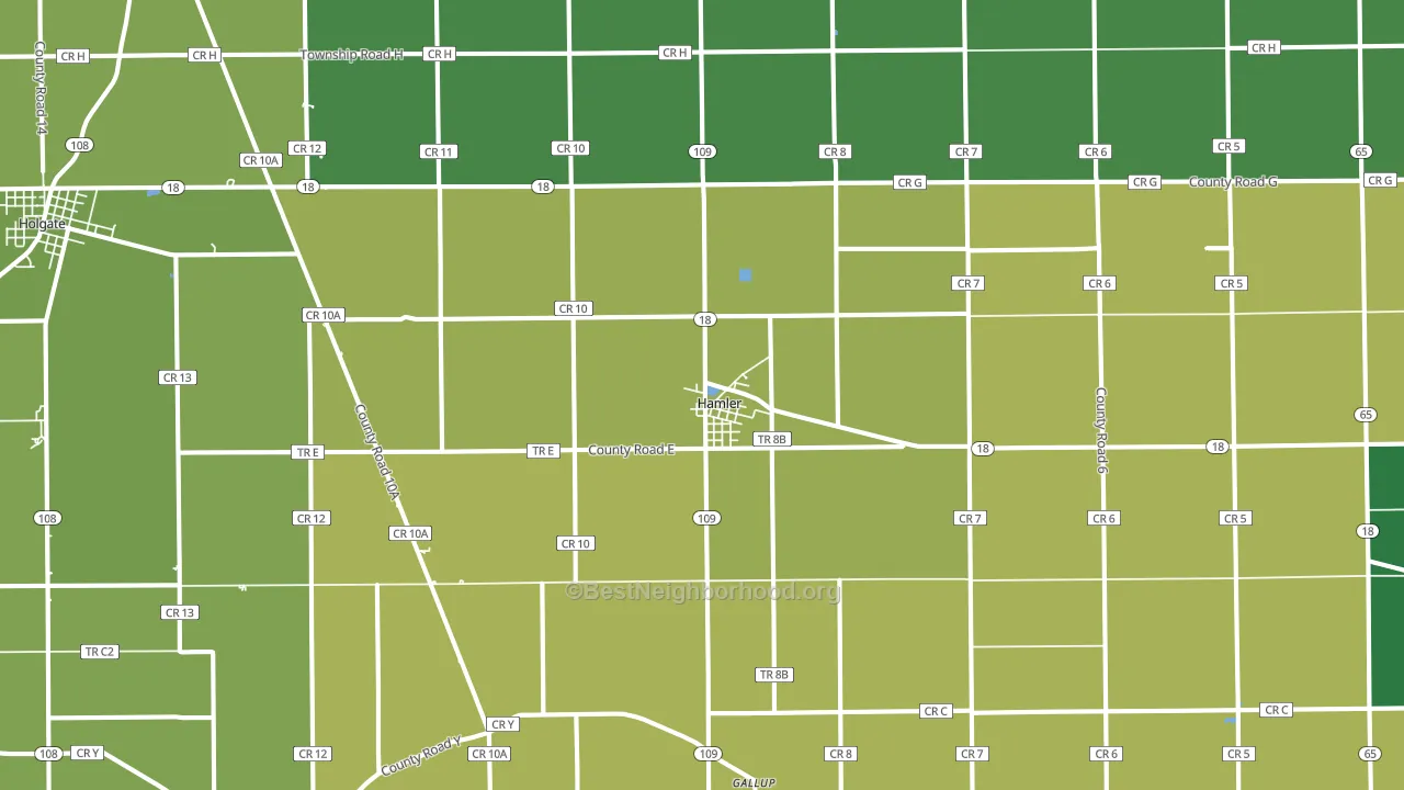 Hamler, OH block-group voter-turnout map