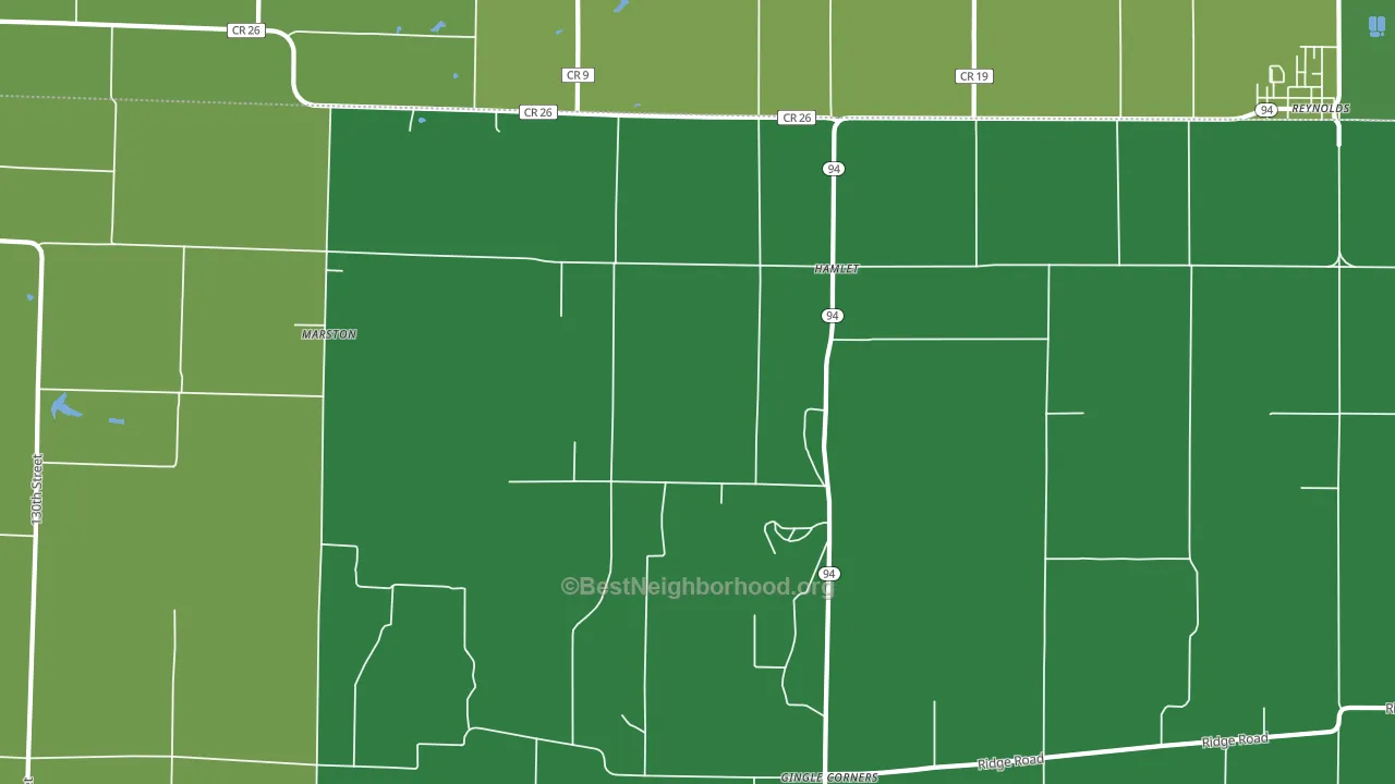 Hamlet, IL block-group voter-turnout map