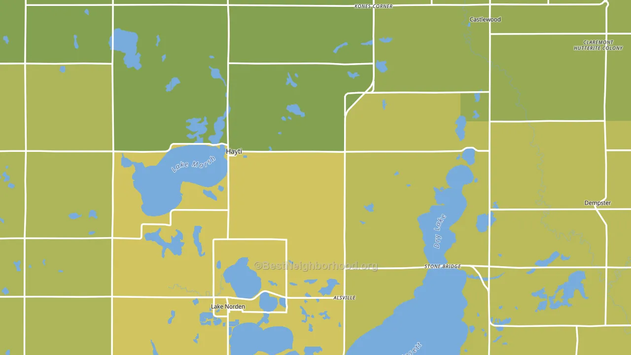 Hamlin County, SD block-group voter-turnout map