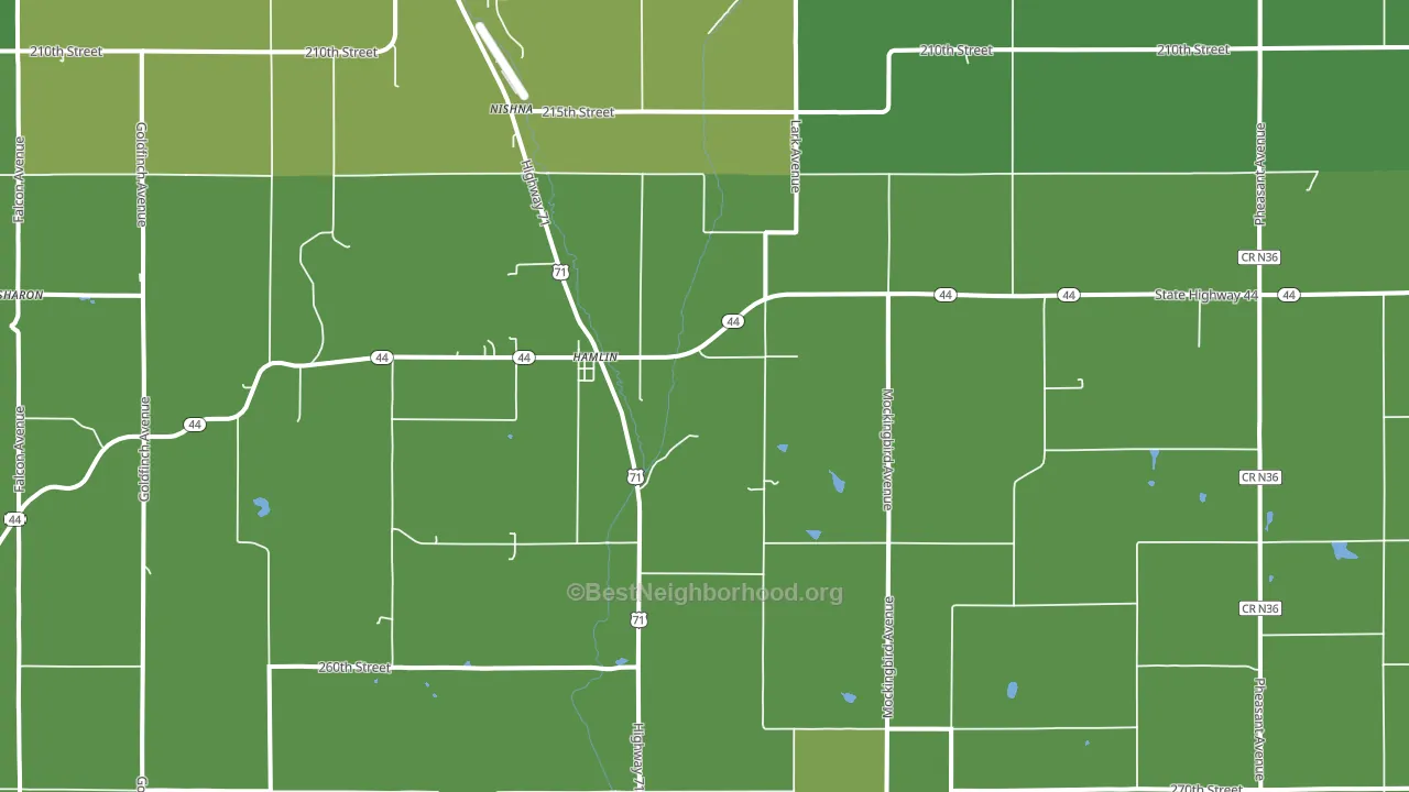 Hamlin, IA block-group voter-turnout map
