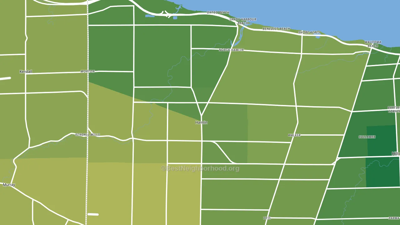 Hamlin, NY block-group voter-turnout map