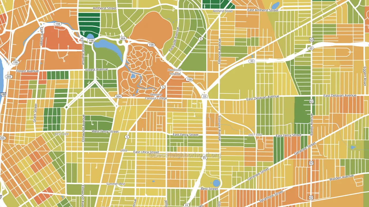 Hamlin Park, Buffalo, NY block-group voter-turnout map