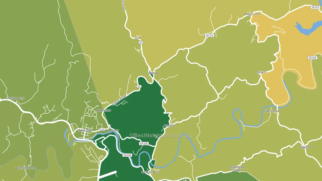 Hamlin, VA block-group voter-turnout map