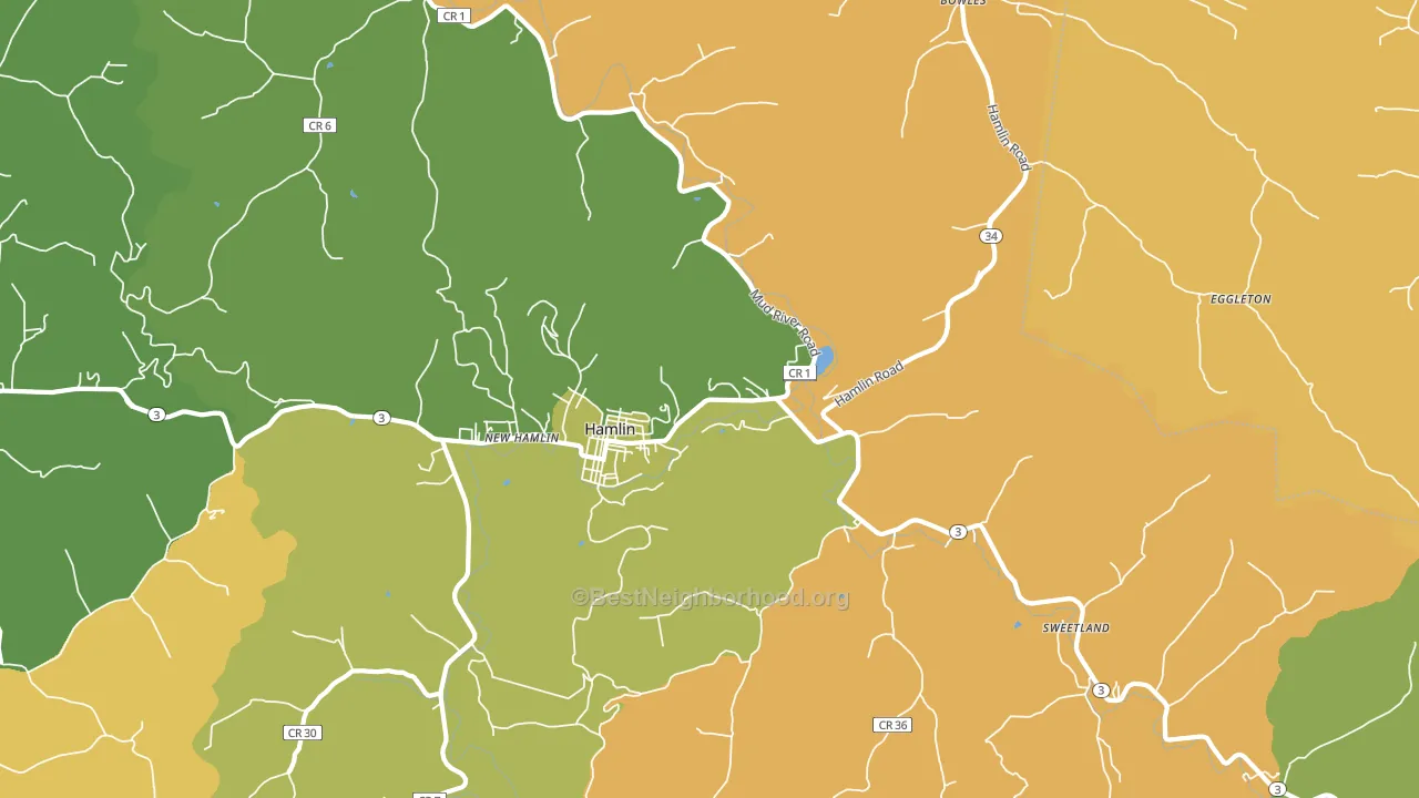 Hamlin, WV block-group voter-turnout map