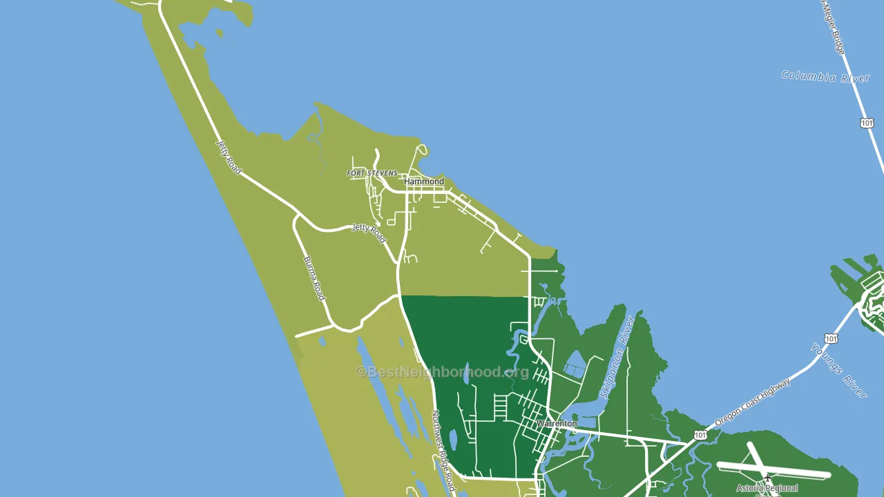 Hammond, OR block-group voter-turnout map