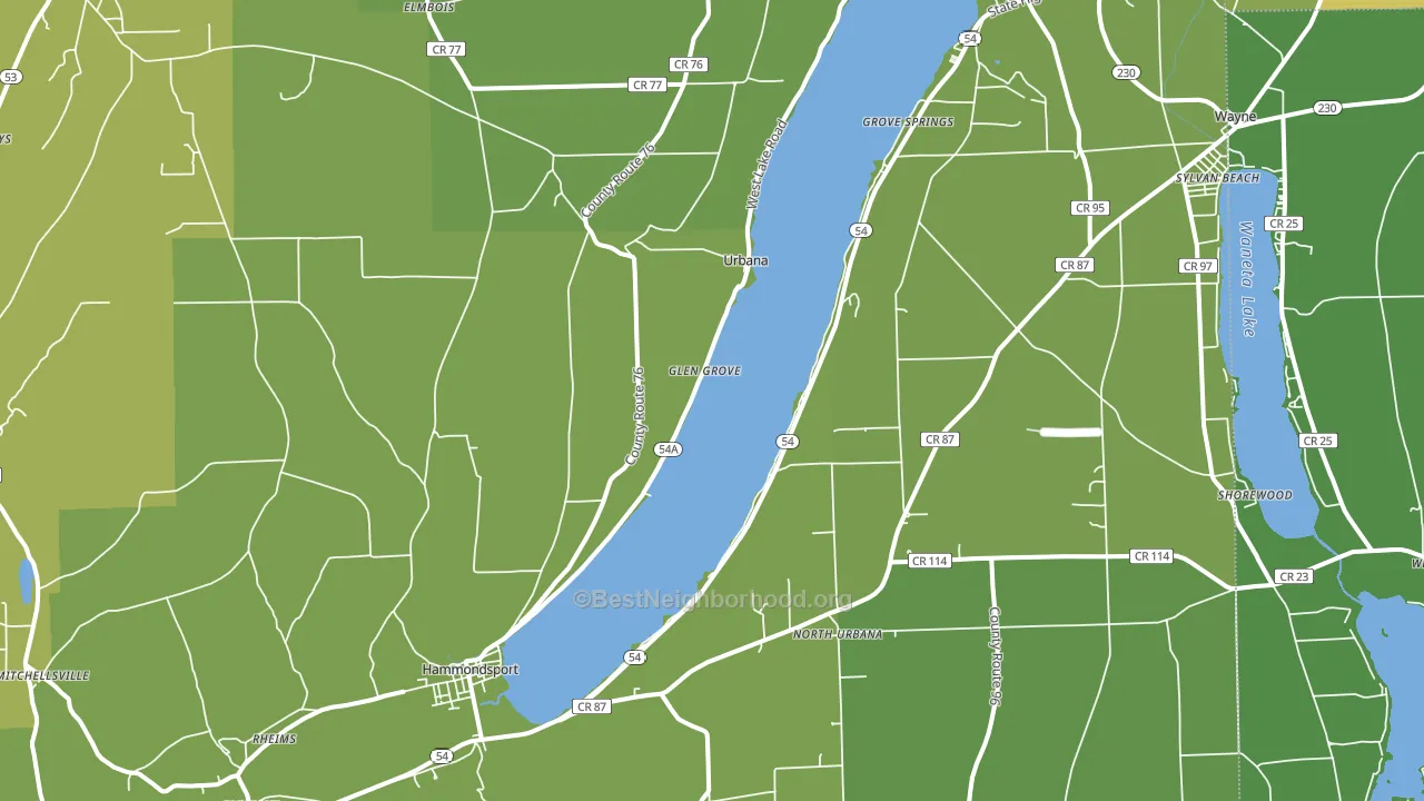 Hammondsport, NY block-group voter-turnout map