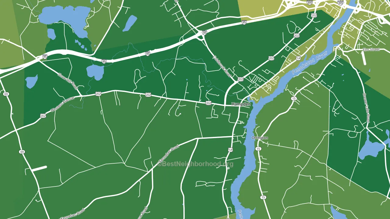 Hampden, ME block-group voter-turnout map
