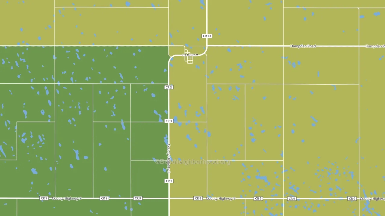 Hampden, ND block-group voter-turnout map