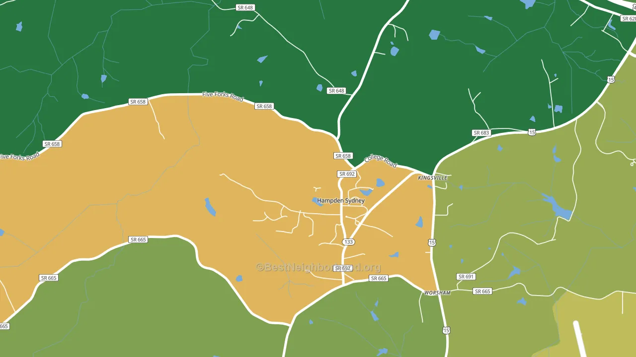 Hampden-Sydney, VA block-group voter-turnout map