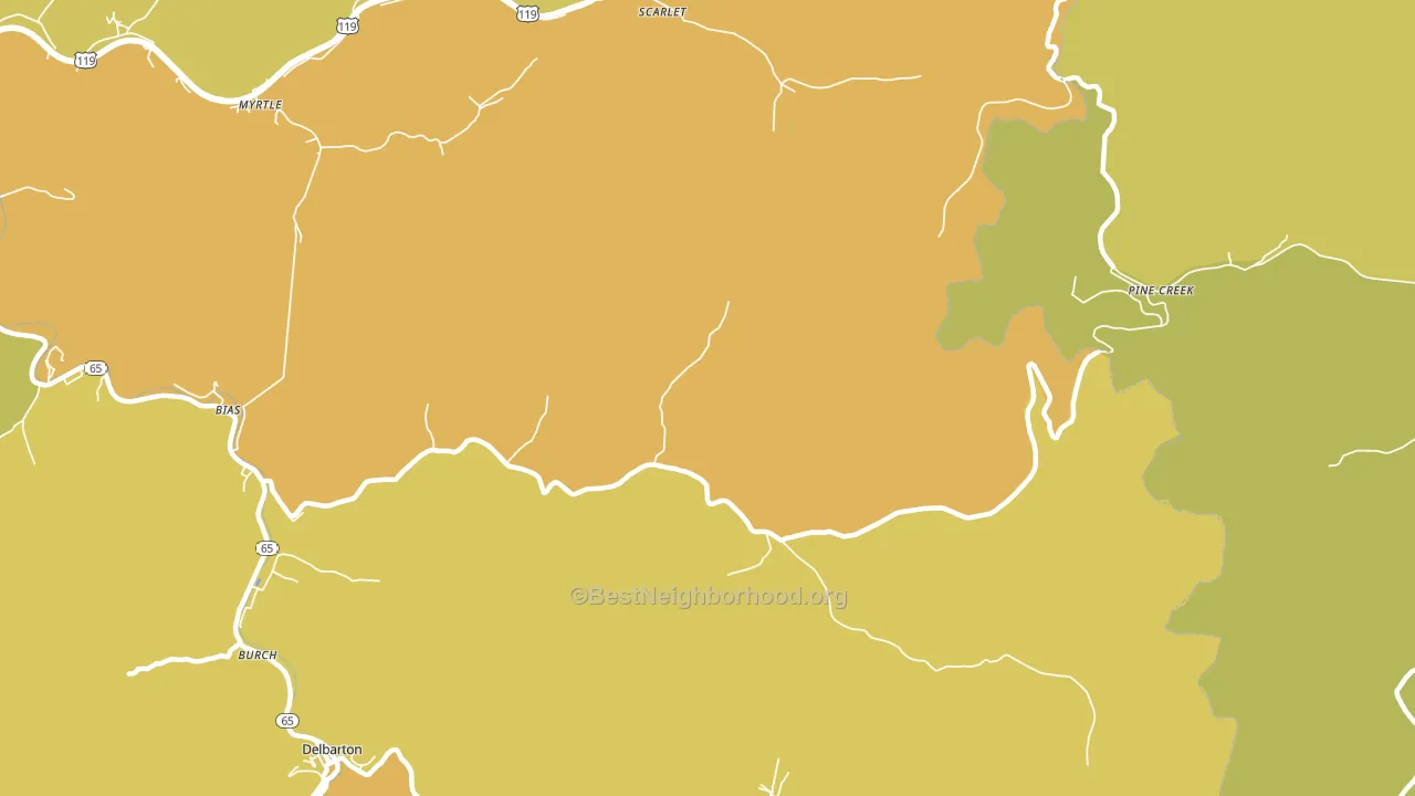 Hampden, WV block-group voter-turnout map