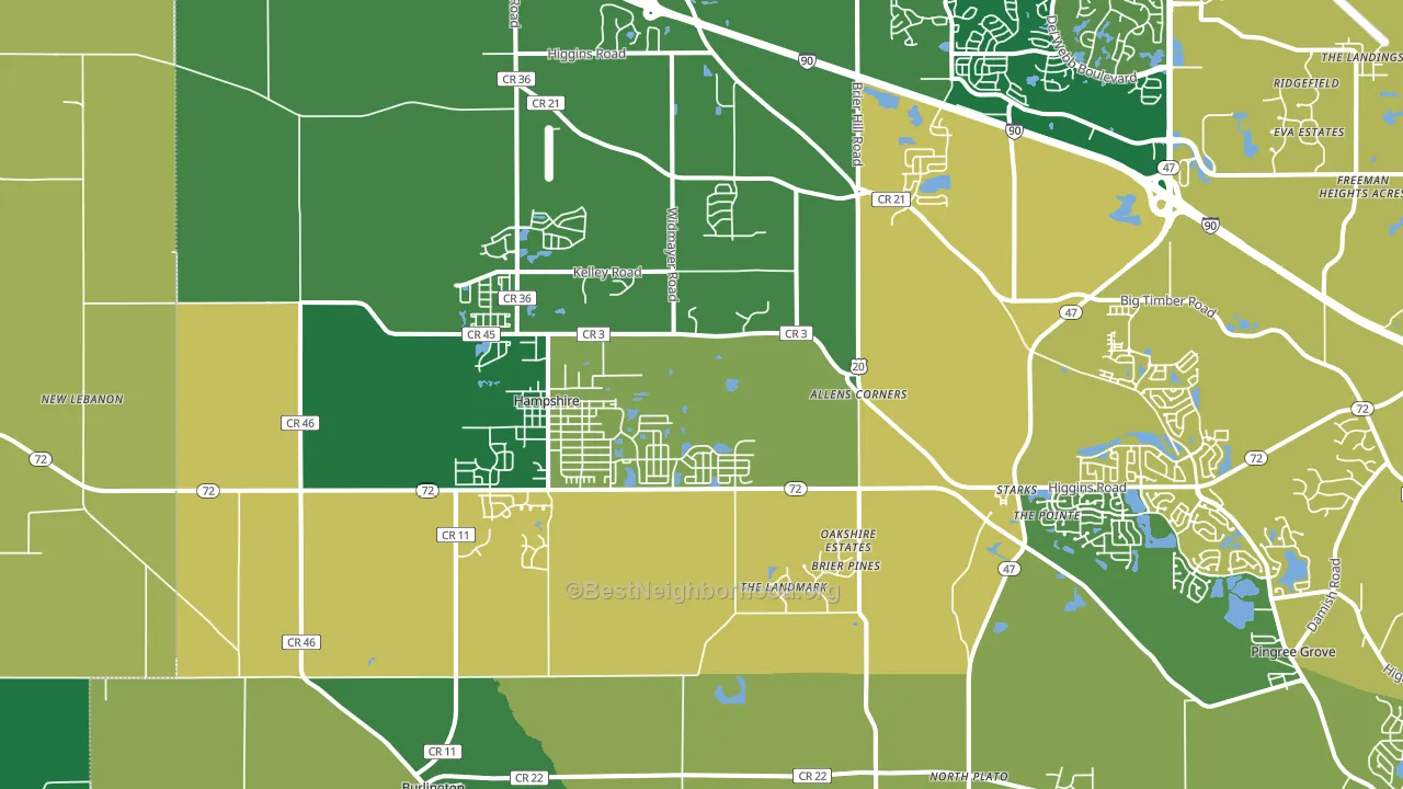 Hampshire, IL block-group voter-turnout map