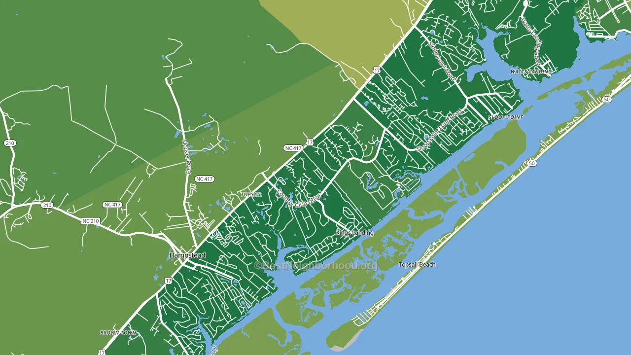 Hampstead, NC block-group voter-turnout map