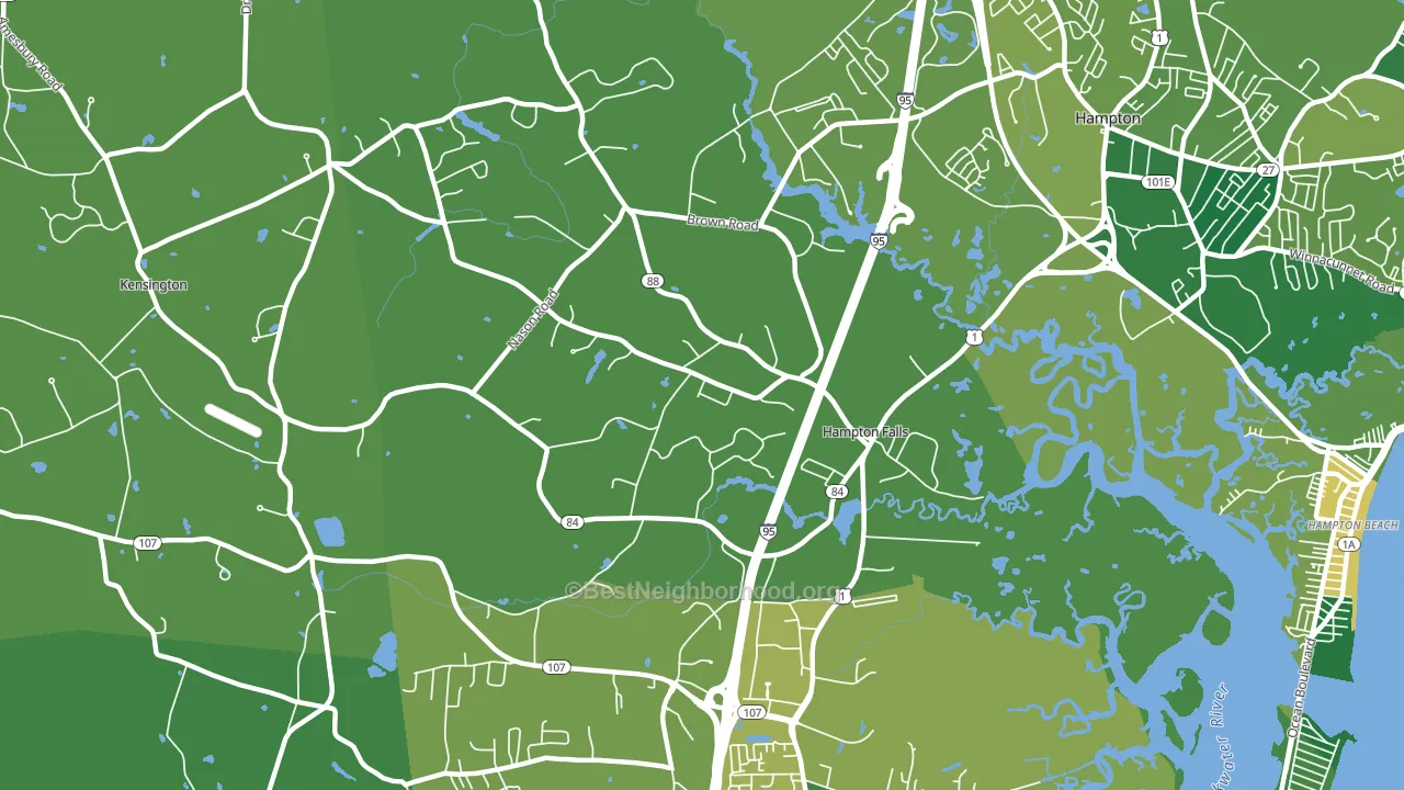 Hampton Falls, NH block-group voter-turnout map