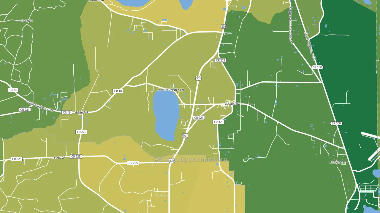 Hampton, FL block-group voter-turnout map