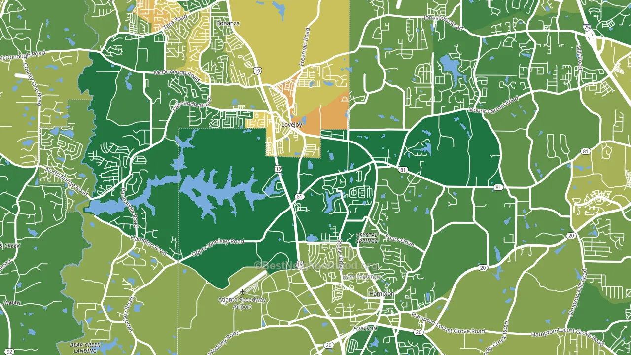 Hampton, GA block-group voter-turnout map