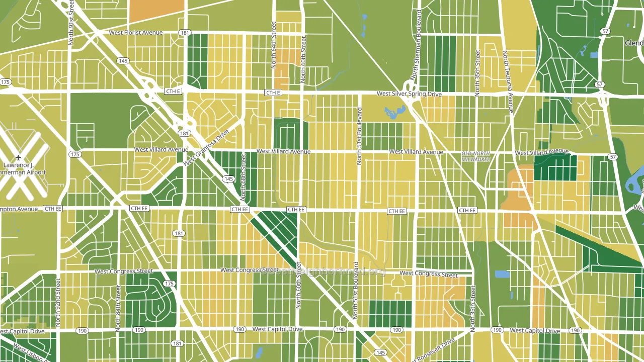 Hampton Heights, Milwaukee, WI block-group voter-turnout map