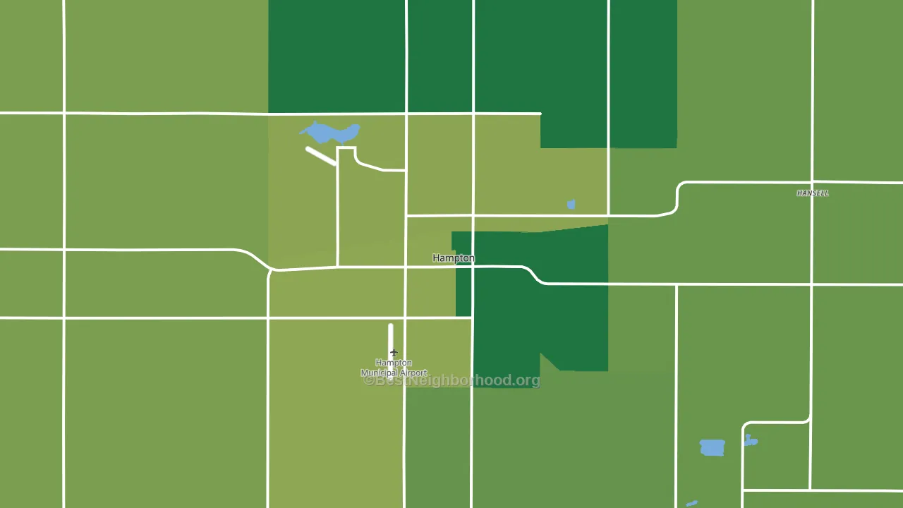 Hampton, IA block-group voter-turnout map