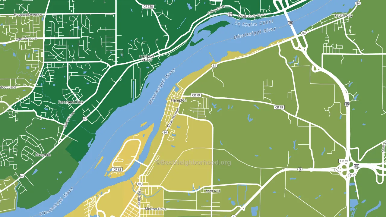 Hampton, IL block-group voter-turnout map