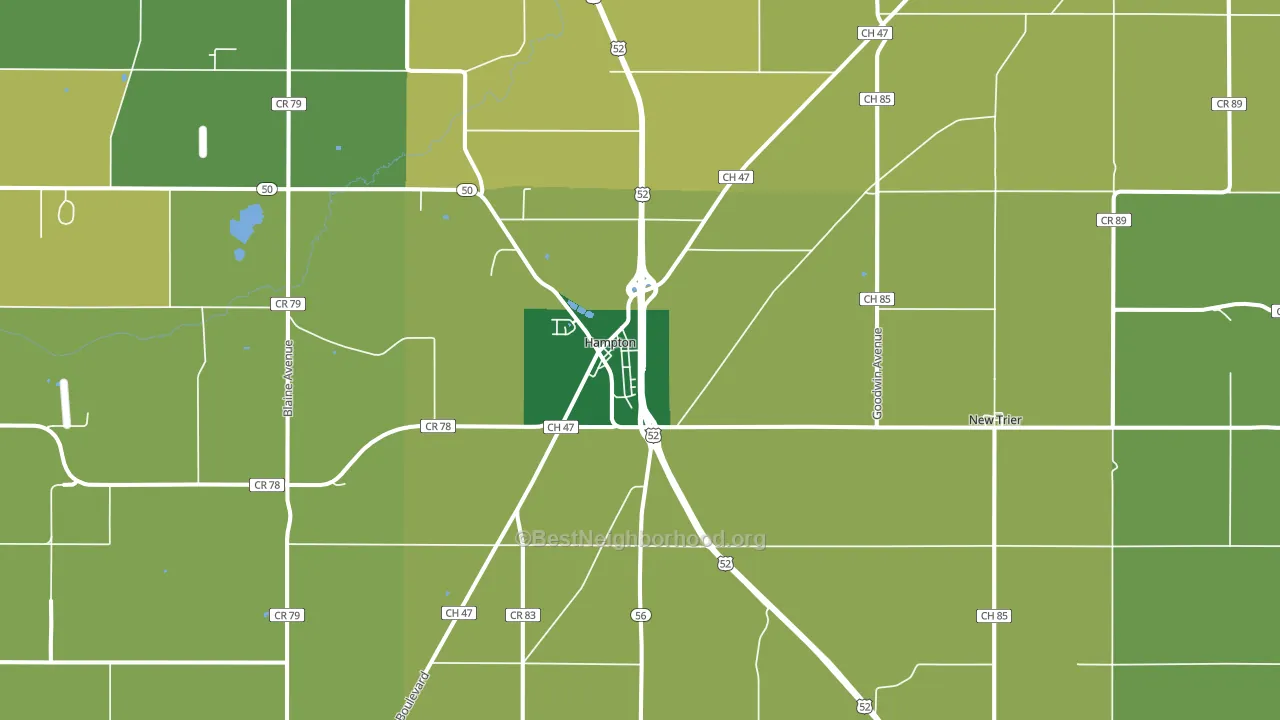 Hampton, MN block-group voter-turnout map