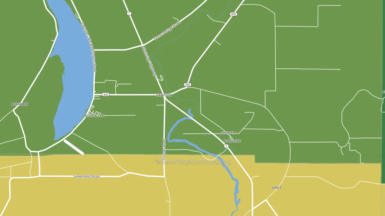 Hampton, MS block-group voter-turnout map