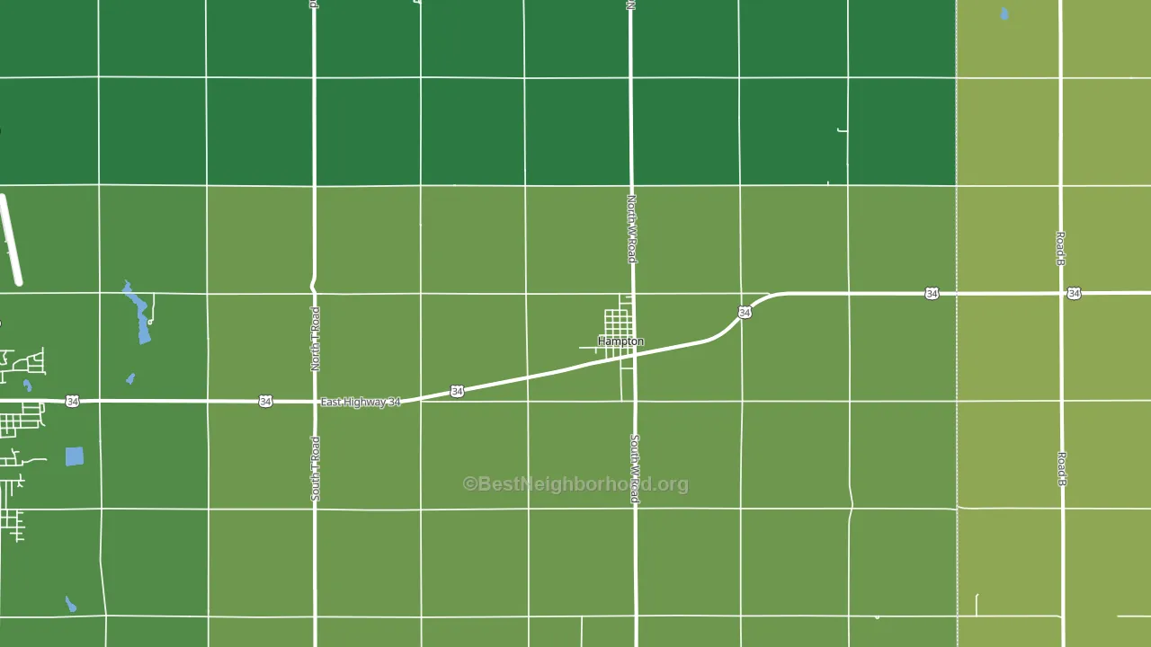 Hampton, NE block-group voter-turnout map
